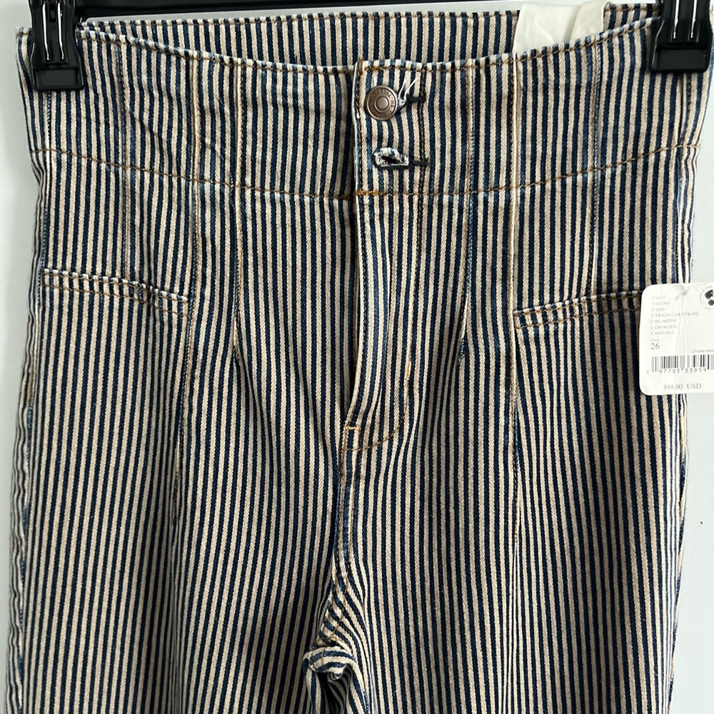 🌻🆕FREE PEOPLE We The Free Jayde Railroad Flare Jeans-Size 26 - Picture 15 of 16